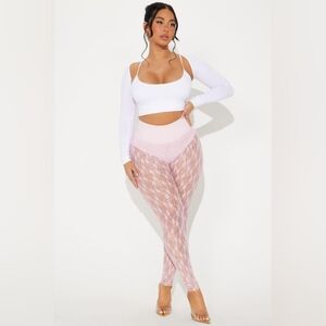 Thoughts Of You Lace Legging - Pink (M)